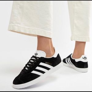 Adidas Gazelle, black suede womens 8, men size 6.5